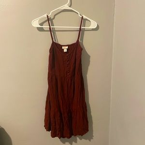 Maroon dress with straps